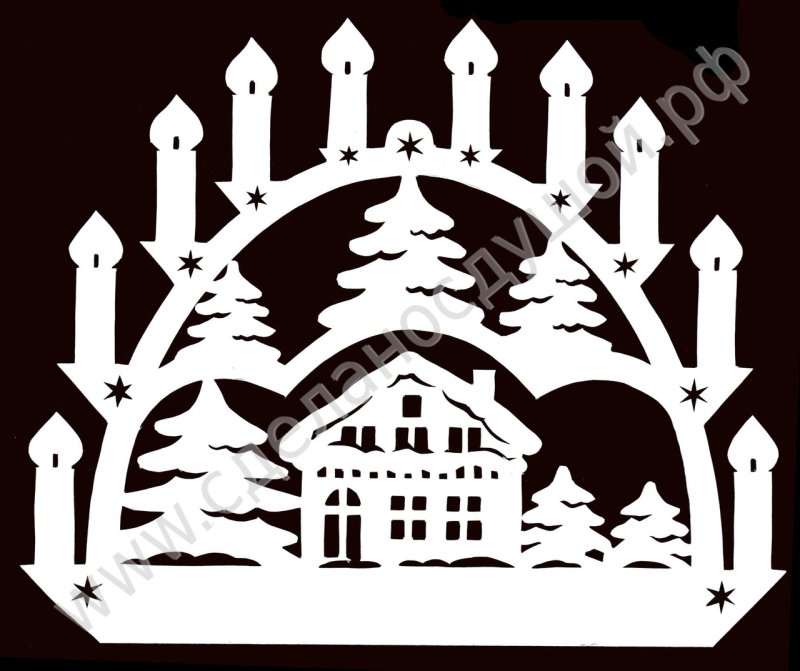 Вытынанки зимний город