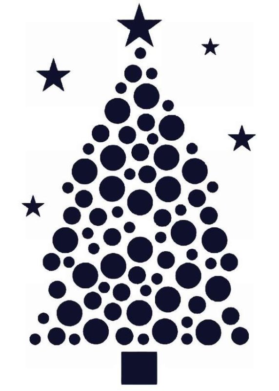 Елка из трафарета