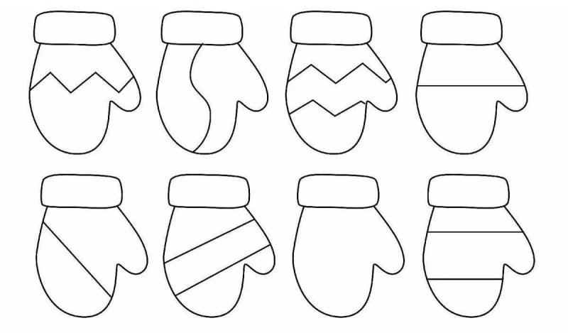 Варежка раскраска для детей