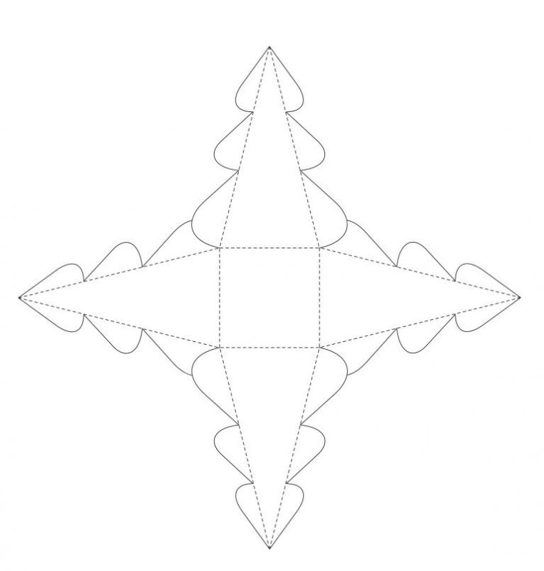 Шаблон ёлки для вырезания из картона