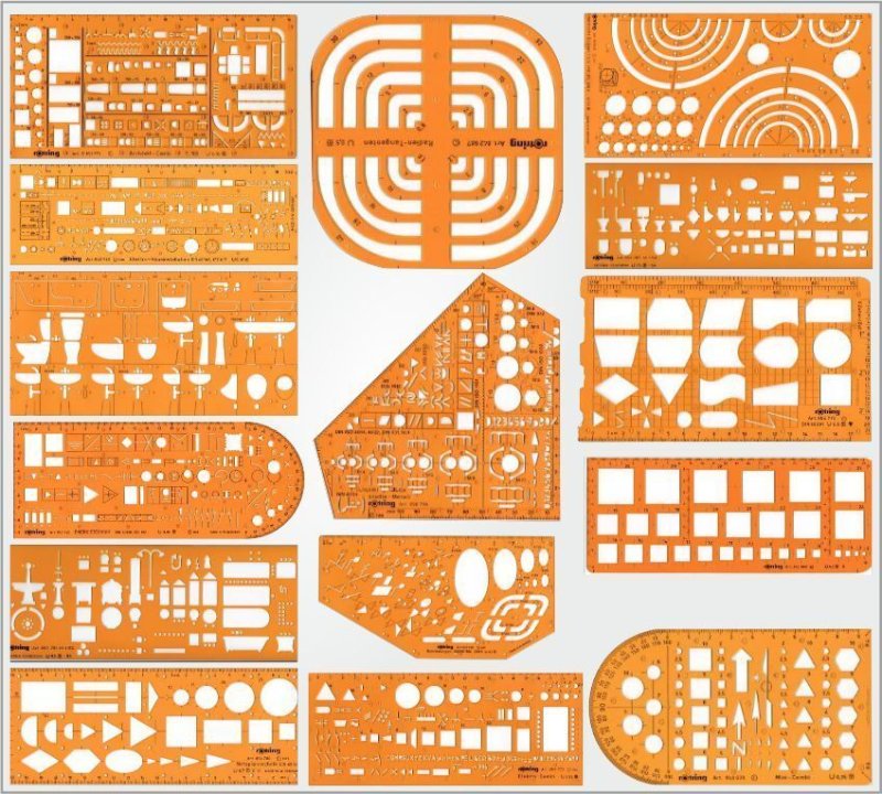 Буквенный трафарет для черчения