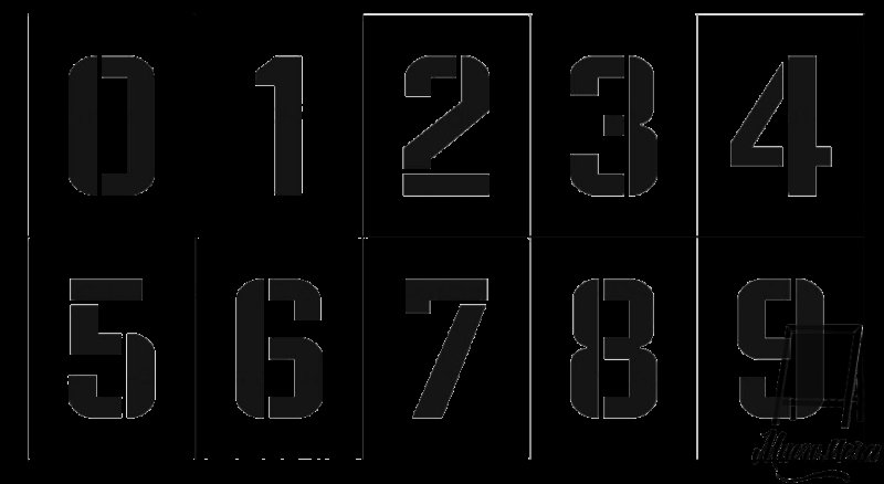 Квадратные цифры трафарет