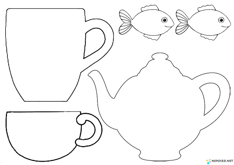 Трафареты посуды для детей