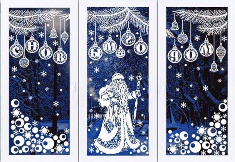 Новогодние рисунки на окнах