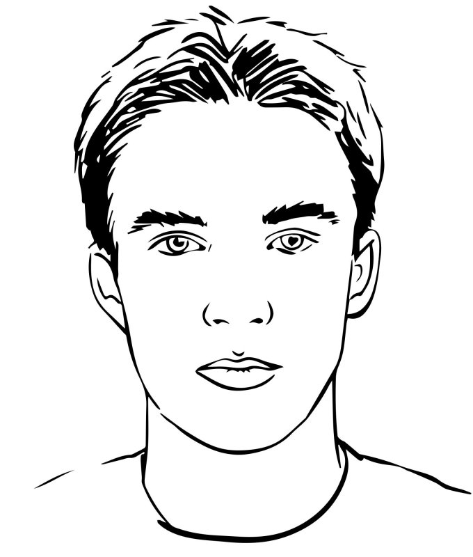 Контур человеческого лица