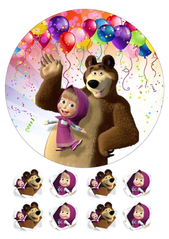 Маша и медведь печать на торт