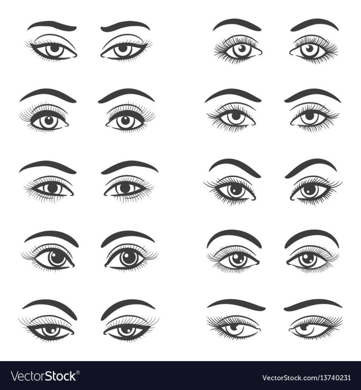 Женские глаза трафарет