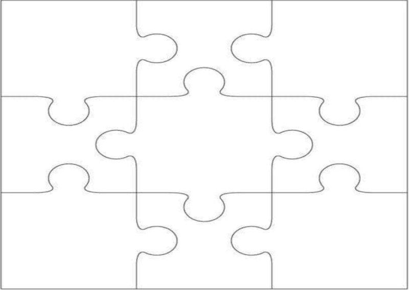 Пазл 3х3 контур реза