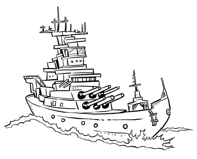 Военный корабль рисунок