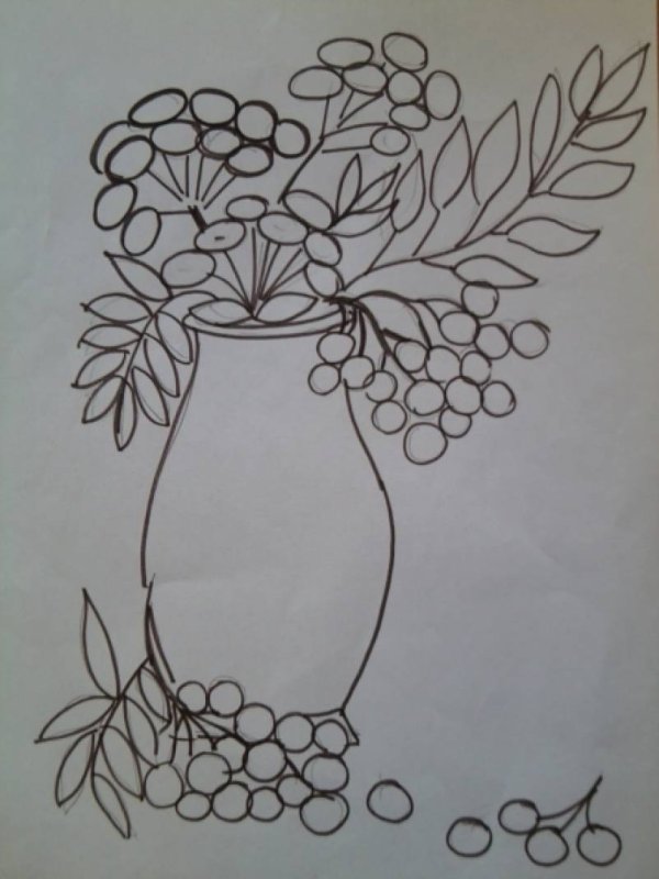 Осенний букет карандашом