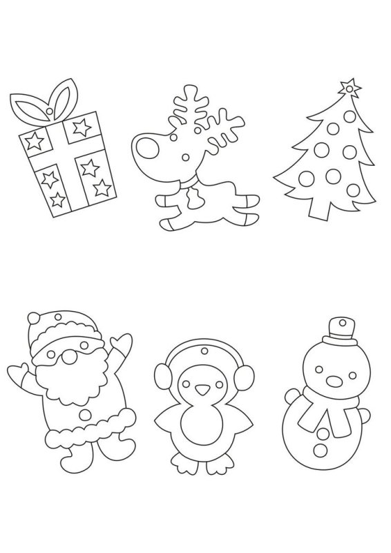 Маленькие трафареты на новый год