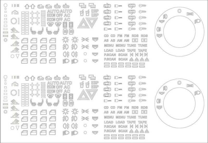 Трафареты кнопок Audi a4 b6