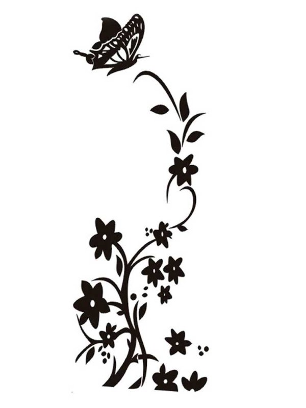 Цветочные трафареты для стен