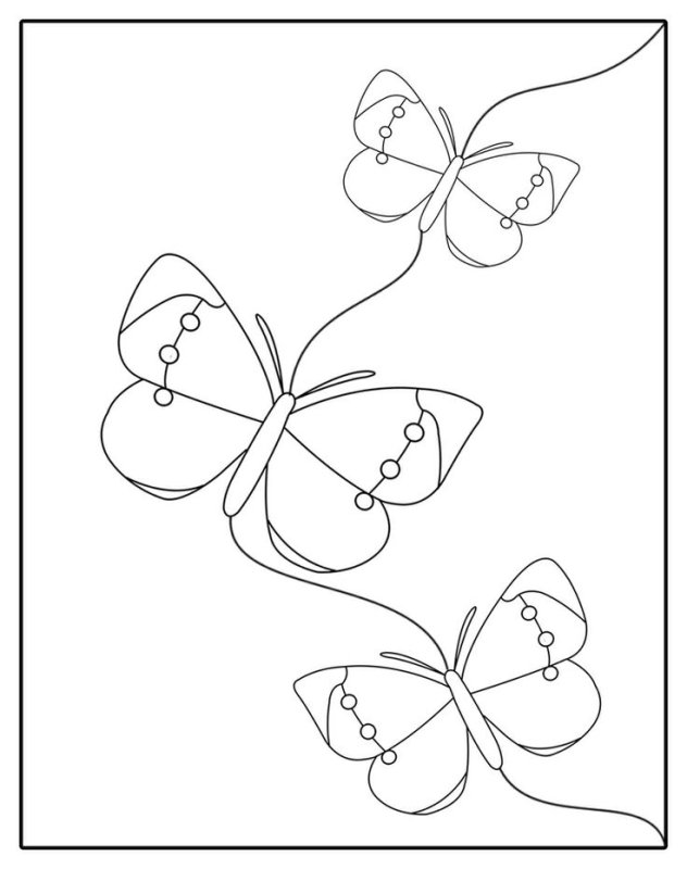 Контур для витража бабочки