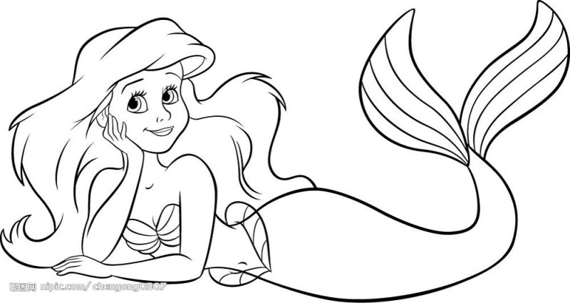 Раскраска Русалочка Ариэль