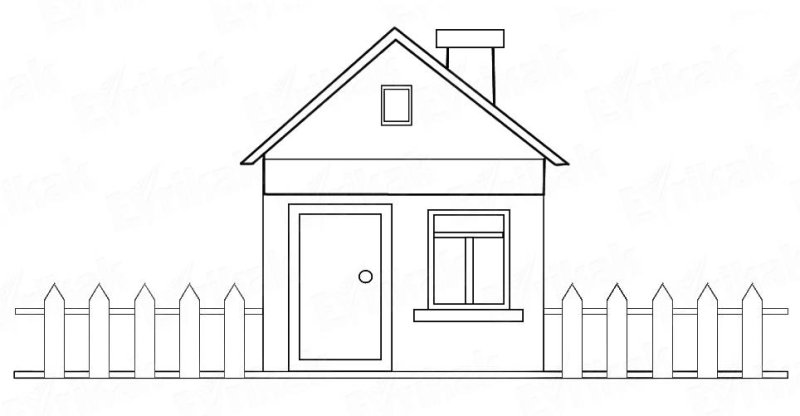 Дом раскраска для детей