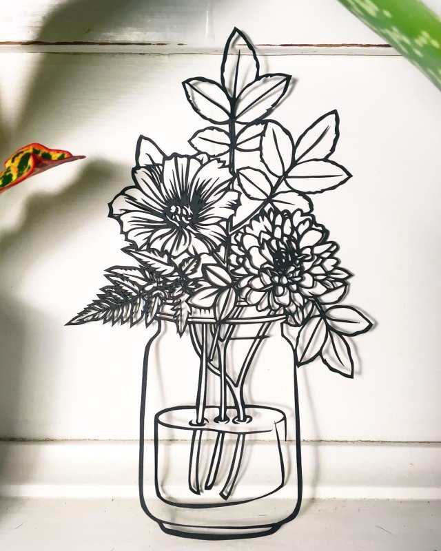 Вытынанка ваза для цветов