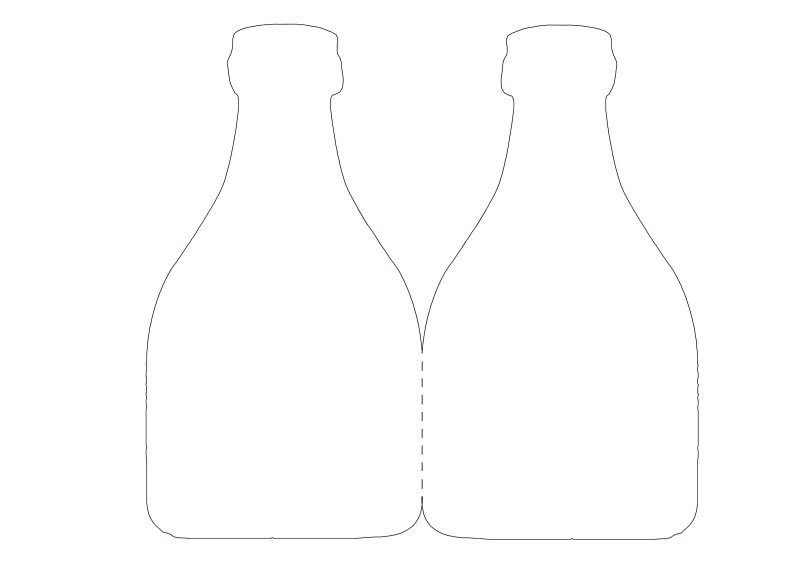 Бутылка шаблон для аппликации