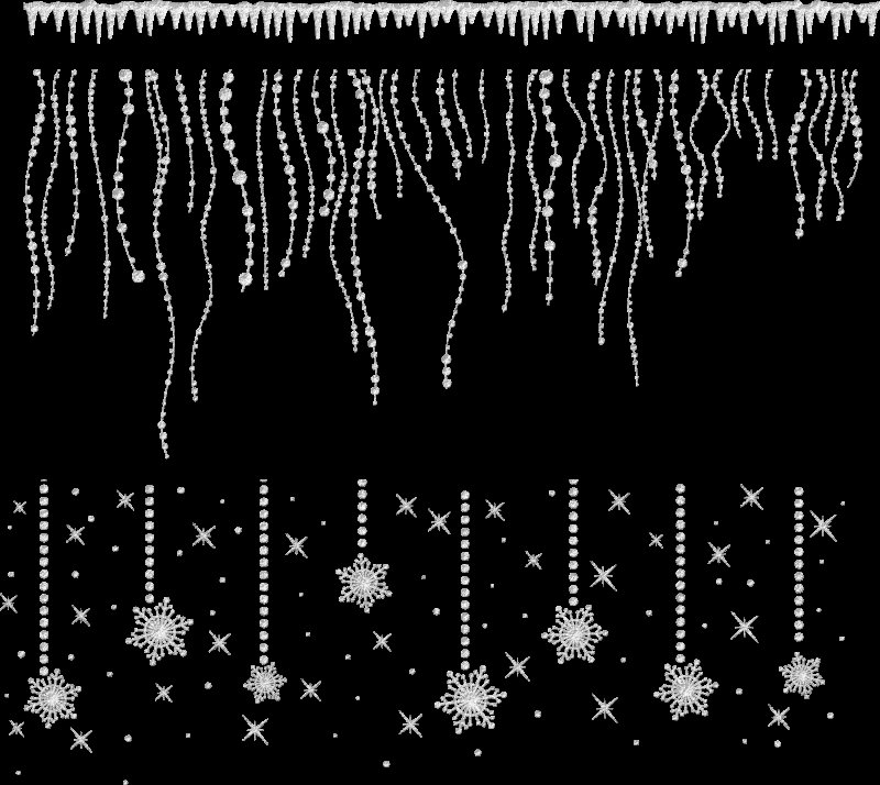 Гирлянда из снежинок без фона