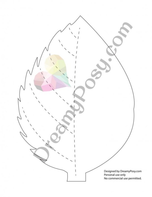 Лист розы шаблон для изолона