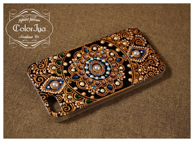 Роспись чехла для телефона