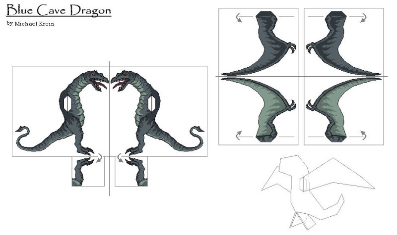 Дракон из бумаги схема