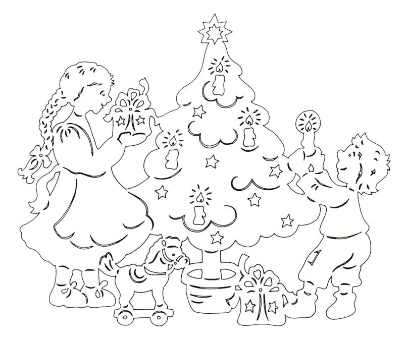 Новогодние трафареты для вырезания