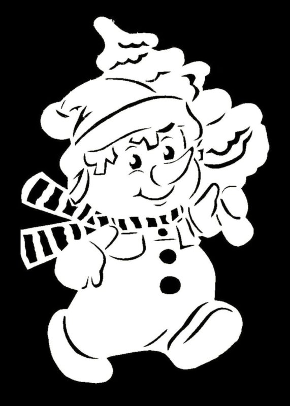 Снеговики для украшения окон