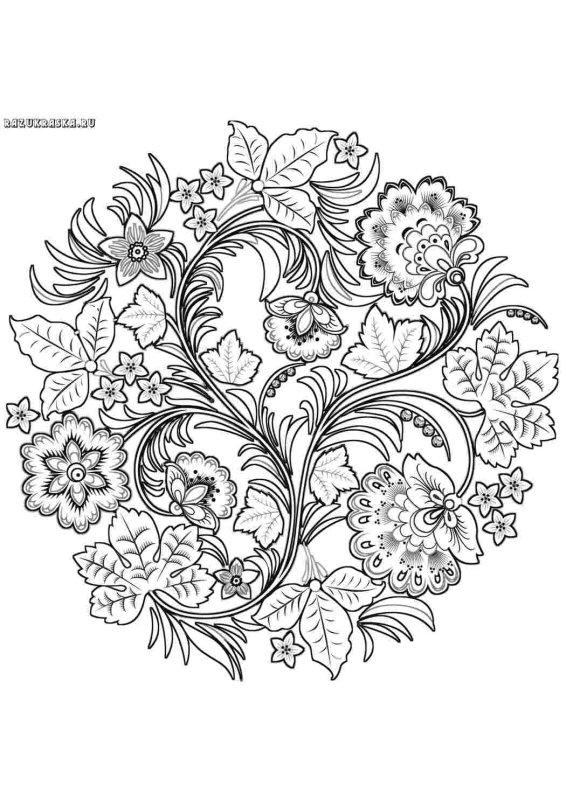 Раскраски узоры орнаменты