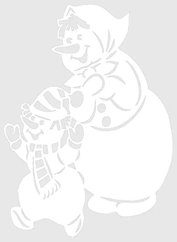 Снеговик трафарет