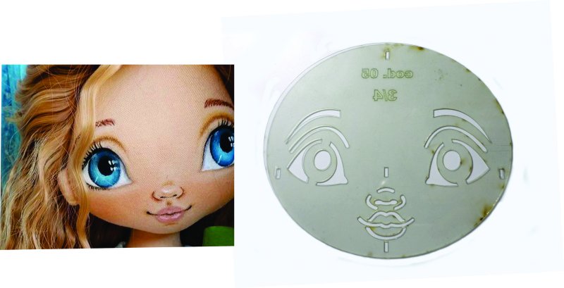 Шаблон лица текстильной куклы