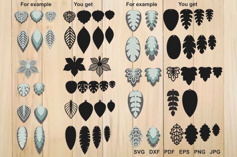 Трафареты для сережек из полимерной глины