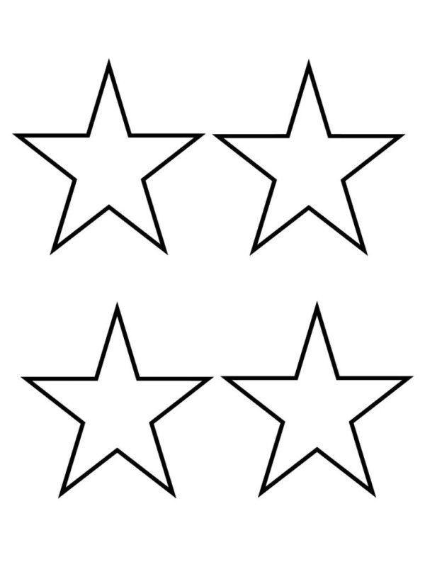 Звезда пятиконечная контур а4