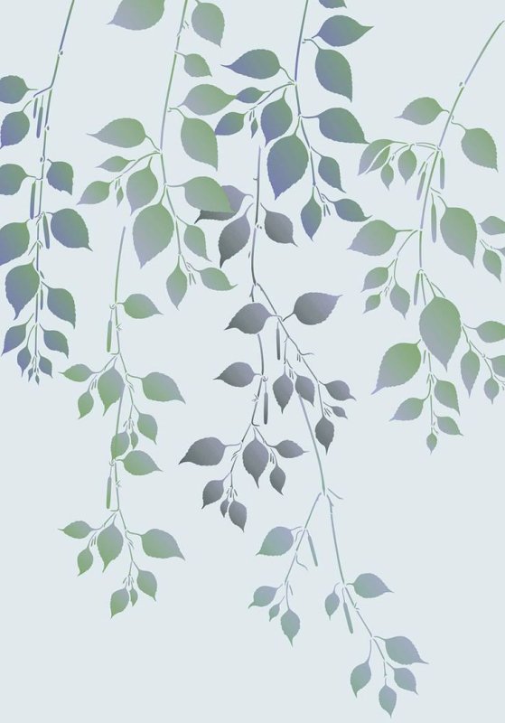 Трафарет листья для стен