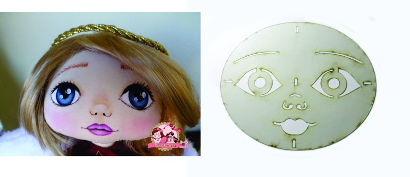 Трафарет кукольного лица