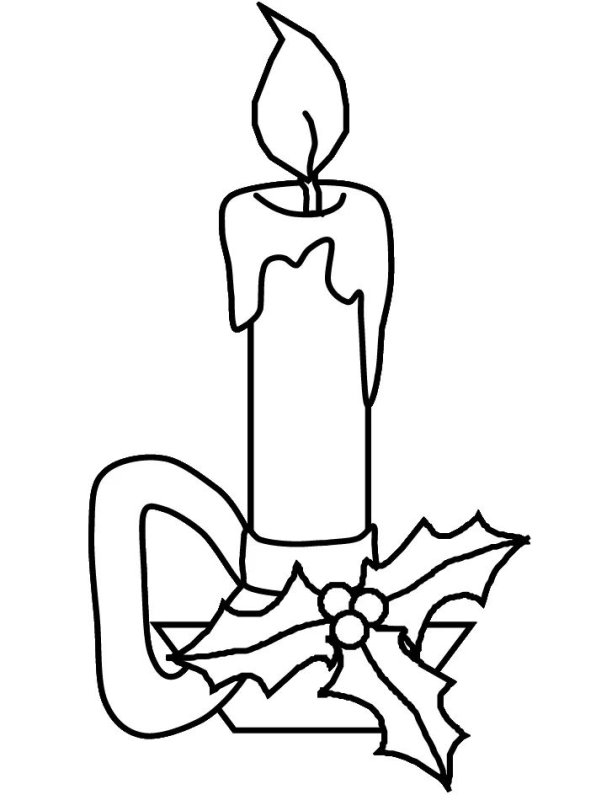 Рождественские свечи раскраска