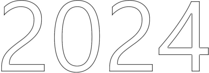 Цифры 2024 распечатать