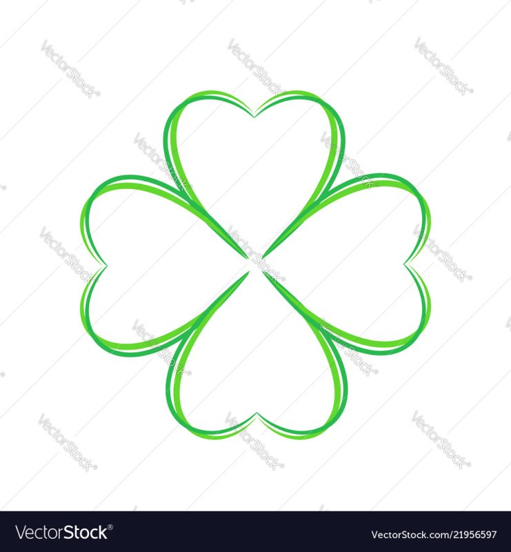 Трафарет лист клевера для броши