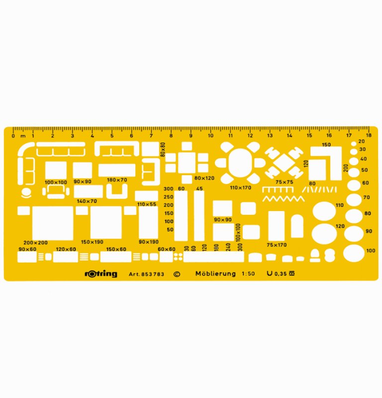 Линейка для простановки мебели 1:100