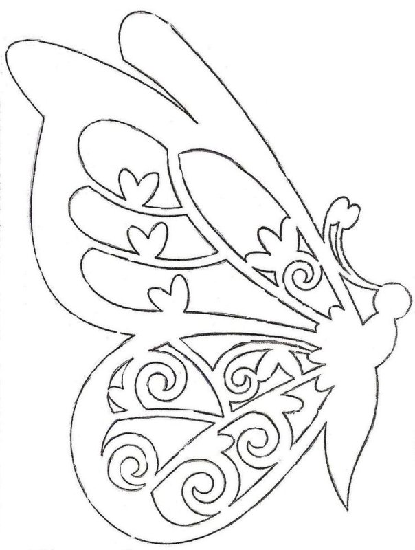 Трафарет бабочки для вырезания