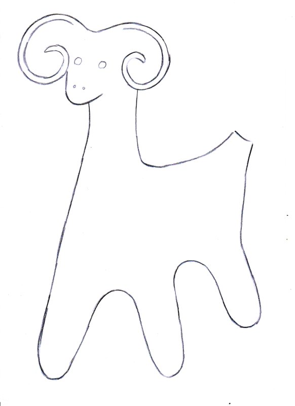 Филимоновская свистулька контур