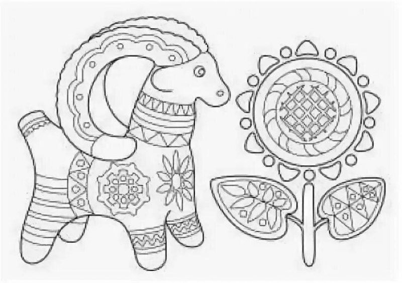 Филимоновская игрушка баран раскраска