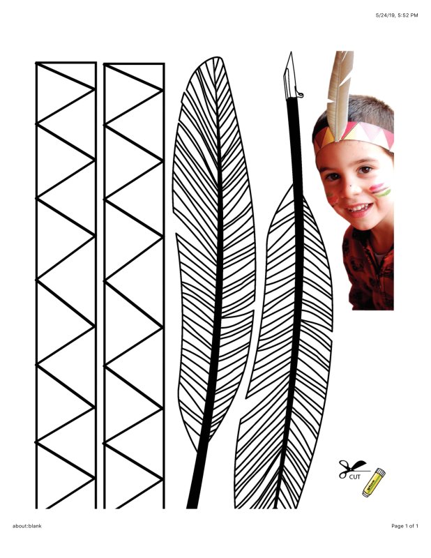 Трафарет перо индейца