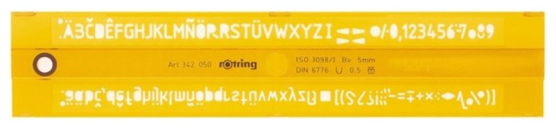 S0228580 Rotring трафарет буквенный, z-профиля, высота надписи 7.0 мм пластик