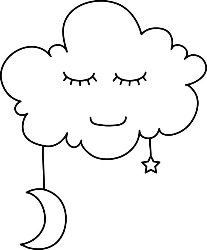 Облачко раскраска для детей