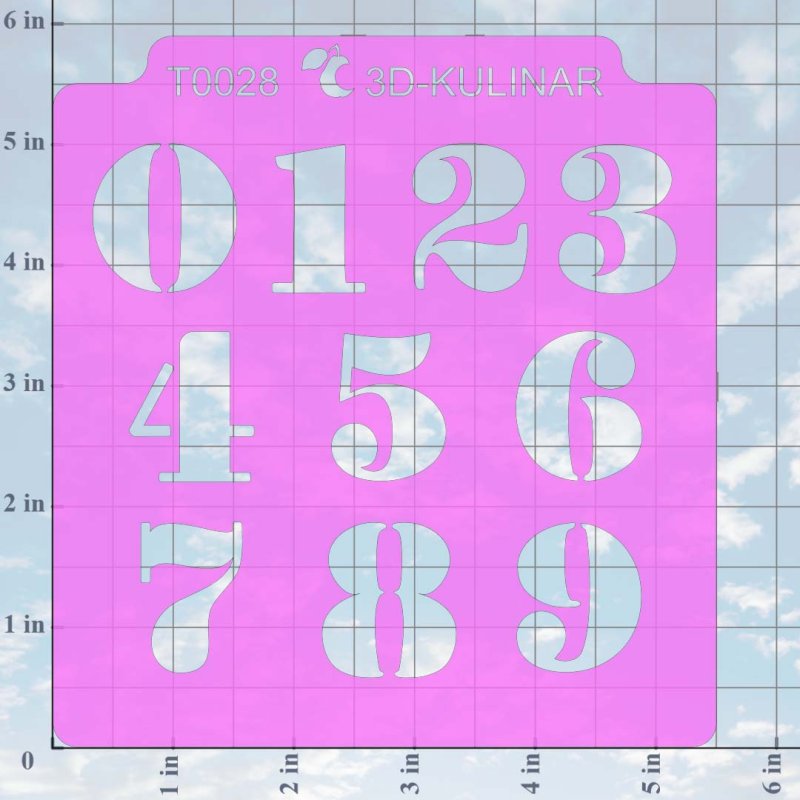 Трафарет цифр по клеточкам