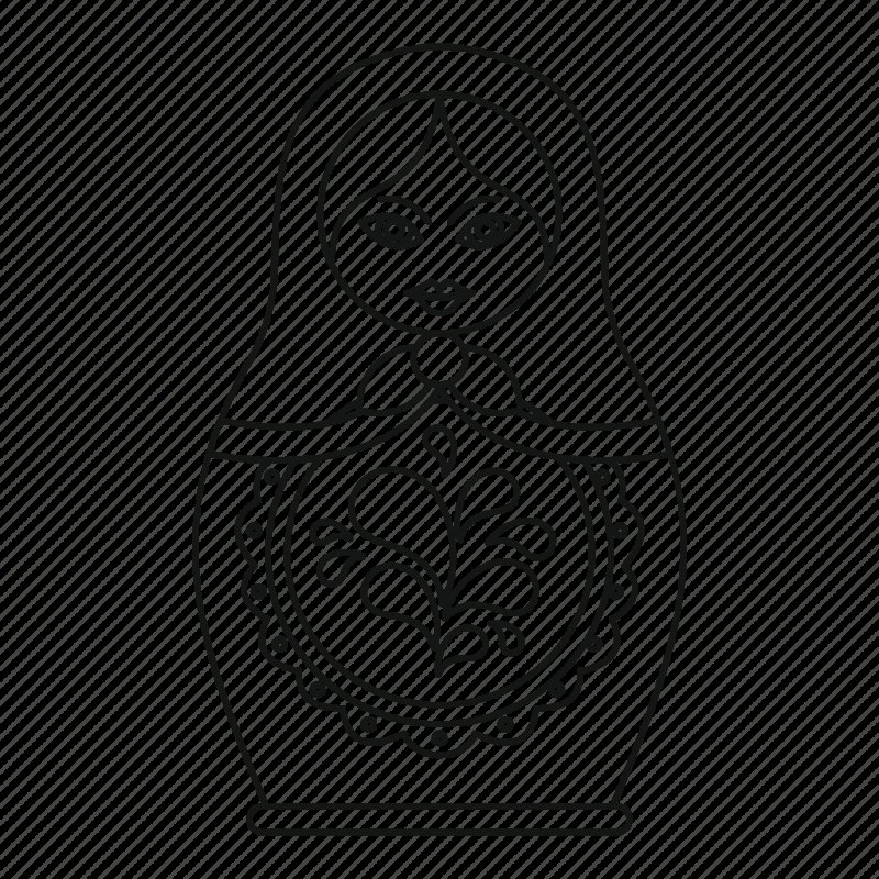 Матрешка Гжель раскраска