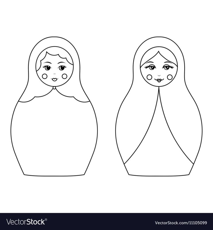Матрешка контур