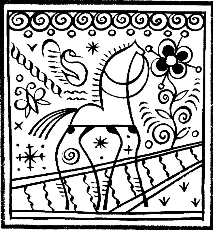 Мезенская роспись конь