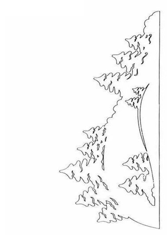 Новогоднее дерево трафарет